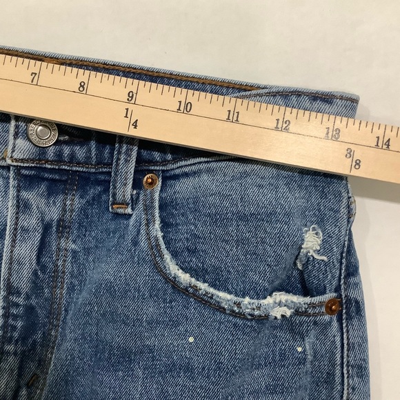 Abercrombie & Fitch High Rise Mom Jean Paint Splatter Distressed - Picture 7 of 11